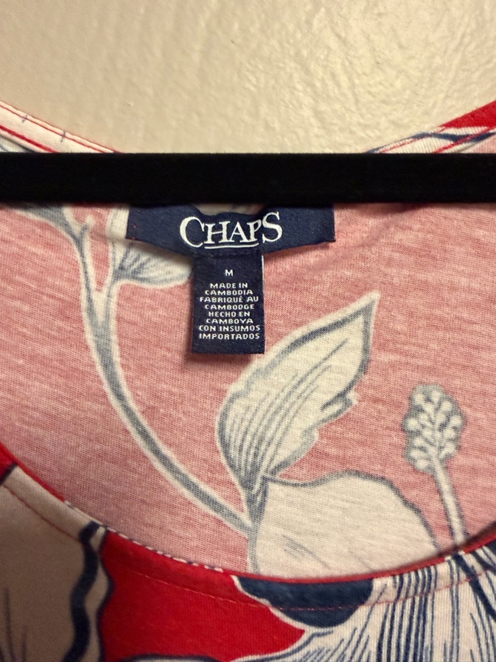 Chaps Red Floral Scoop Neck Dress - Picture 2 of 3